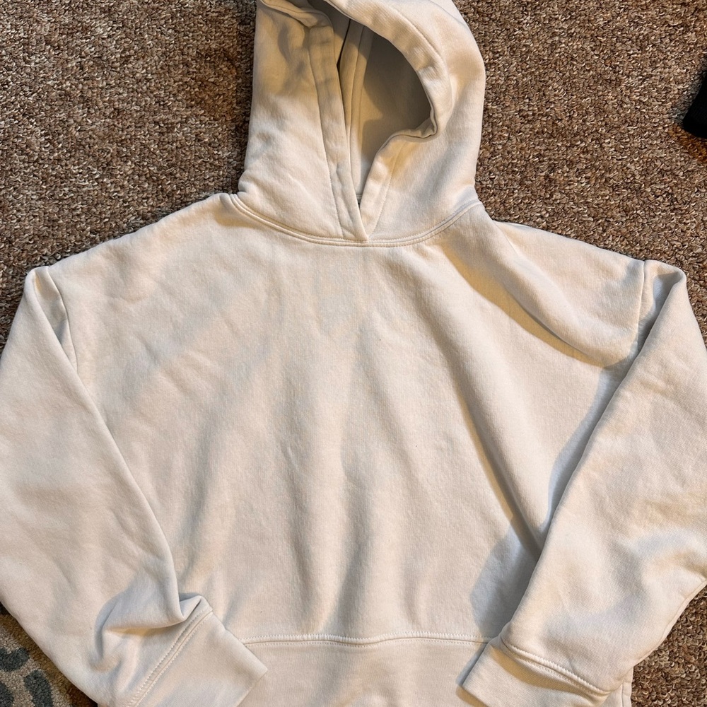 white zara hoodie